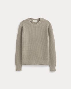 Alternative view of Waffle Rollneck Crew in Everyday Cotton | Heathered Oatmeal