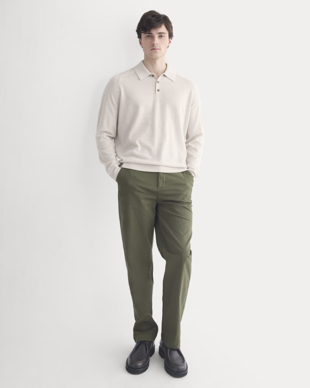 Ultrasoft Polo Sweater | Heathered Oat - Image 3