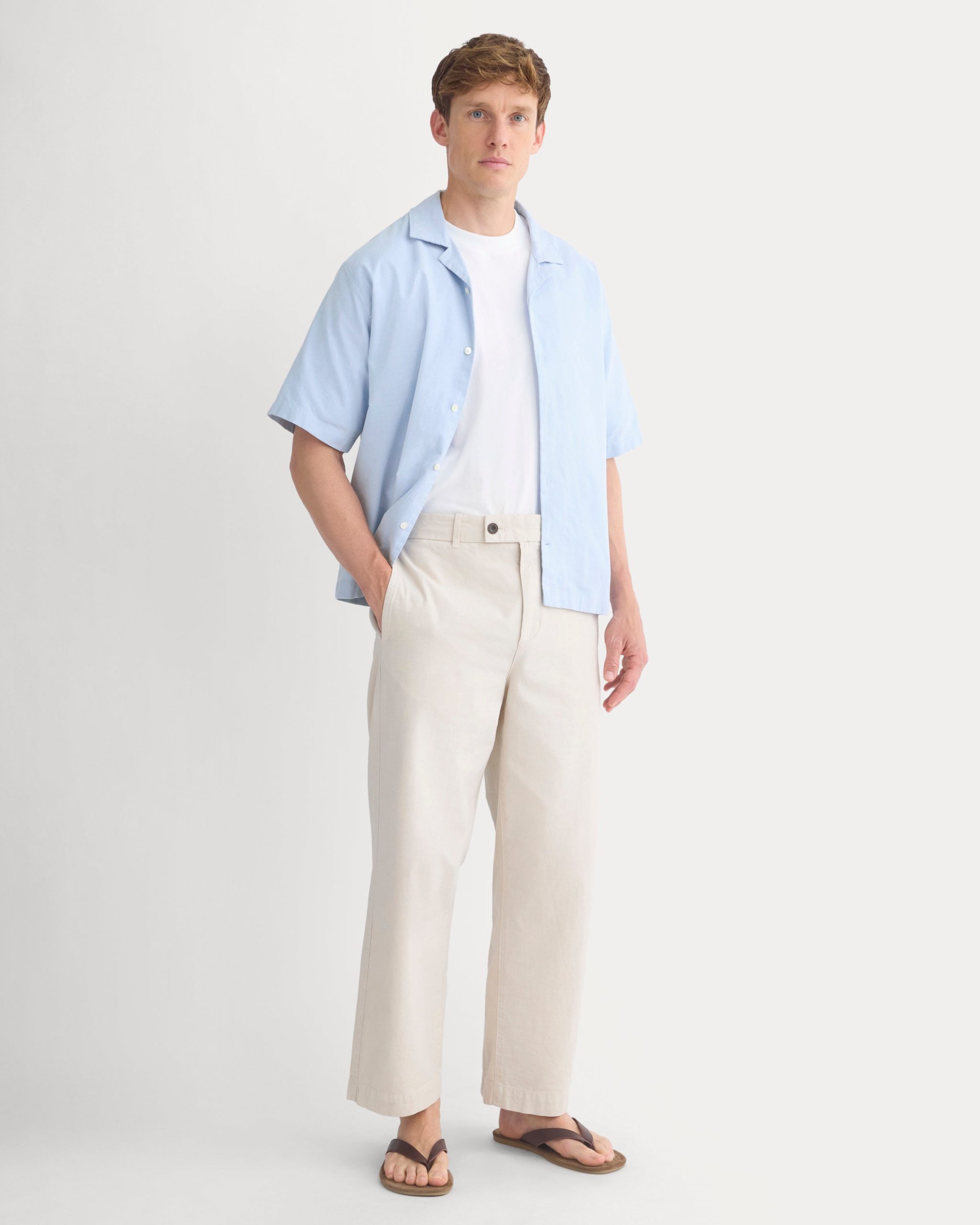 Cropped Slub Trouser | Peyote