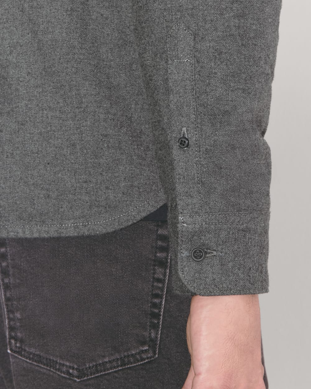 The Brushed Flannel Shirt | Heathered Graphite - Image 3