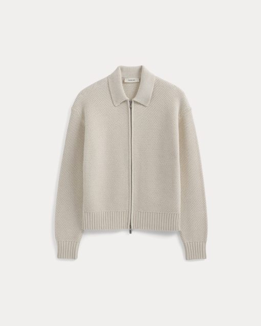 Alternative view of Honeycomb Sweater Jacket | Heathered Oat