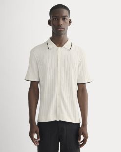 The No-Sweat Button-Down Polo | Heathered Canvas