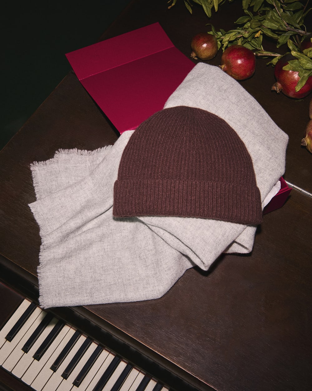 The Cashmere Ribbed Beanie | Dark Mahogany - Image 4