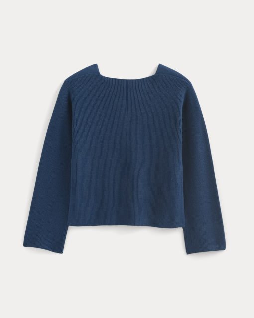 Alternative view of The Boatneck Top in Everyday Cotton | Deep Lazuli Blue