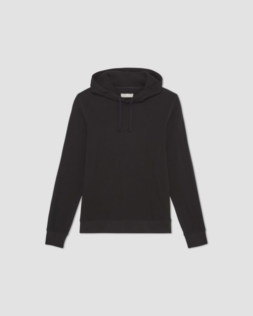 Alternative view of The Waffle-Knit Hoodie | Black