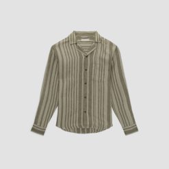 Alternative view of The Relaxed Linen Long-Sleeve Shirt | Seagrass / Kalamata