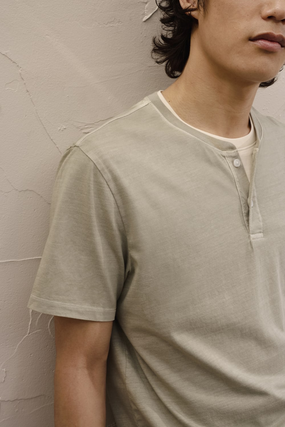The Cotton Slub Henley | Heather Oatmeal - Image 3
