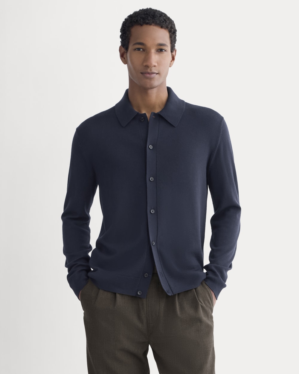 Ultrasoft Button-Down Sweater | Navy