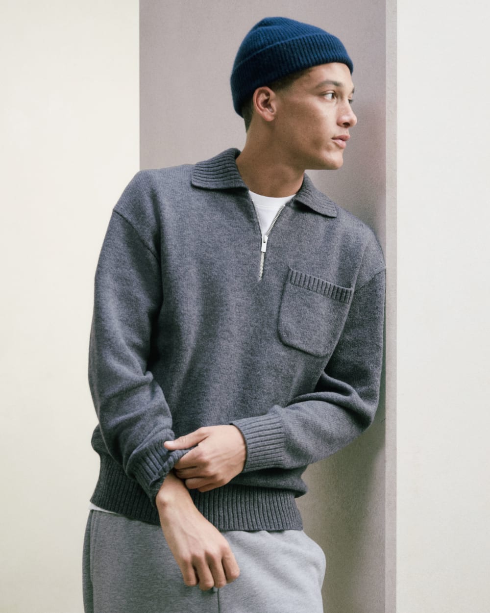 Luxe Merino Quarter-Zip Pullover | Heathered Charcoal - Image 7