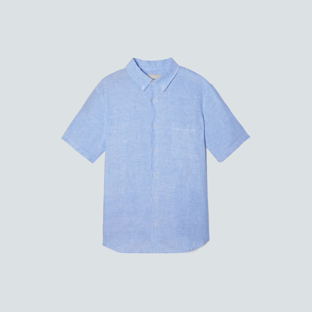 The Classic Short-Sleeve Shirt in Linen | Light Blue - Image 2
