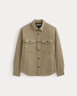 Alternative view of Heavyweight Waffle Twill Overshirt | Dark Heathered Camel