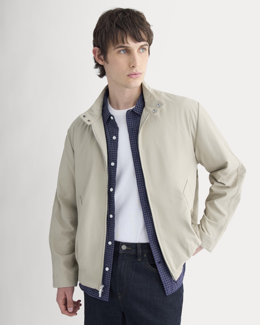 Re:Cycled Nylon Harrington Jacket | Trench Coat Khaki - Image 5