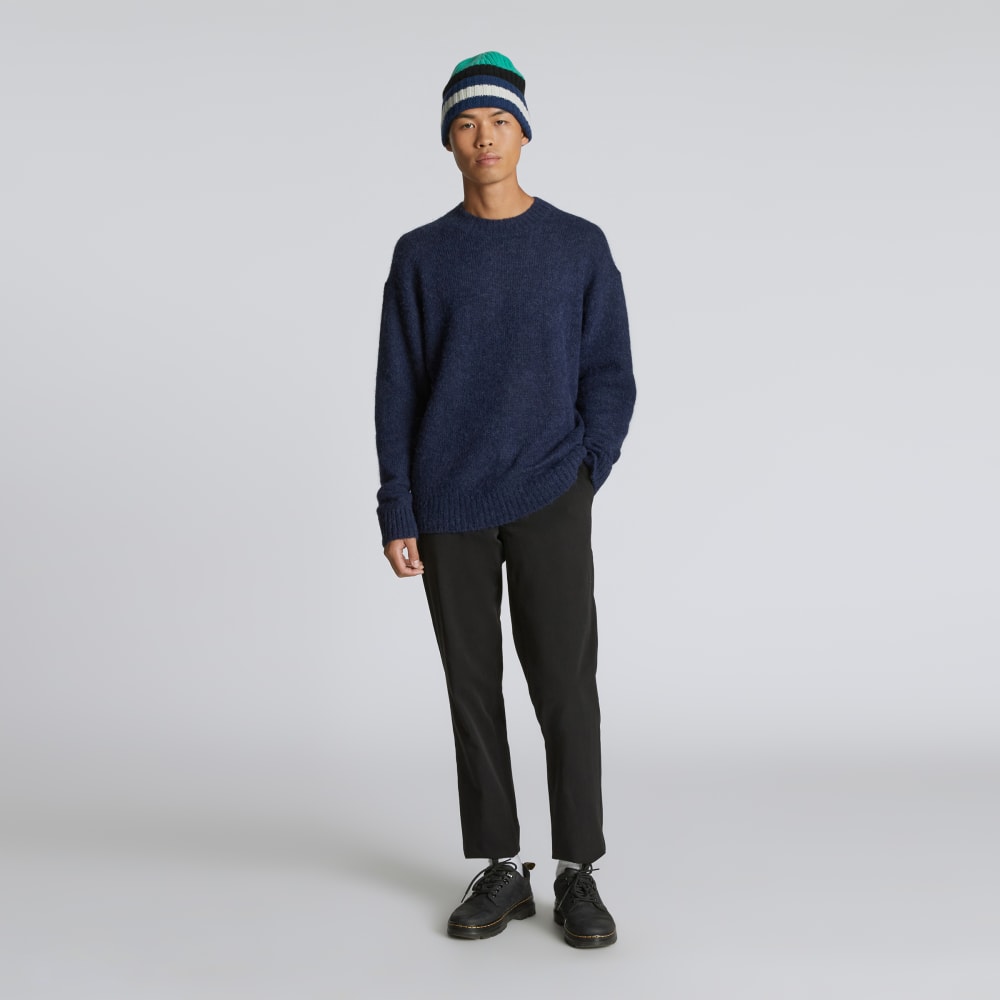 The Cashmere Beanie | Bright Navy Multi Stripe - Image 8