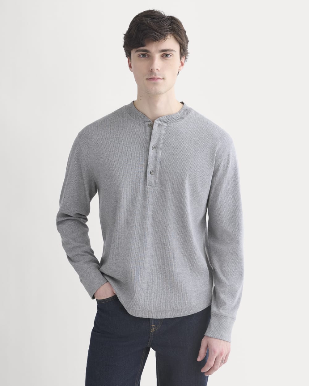 Vintage Rib Henley | Vintage Heather Grey - Image 5