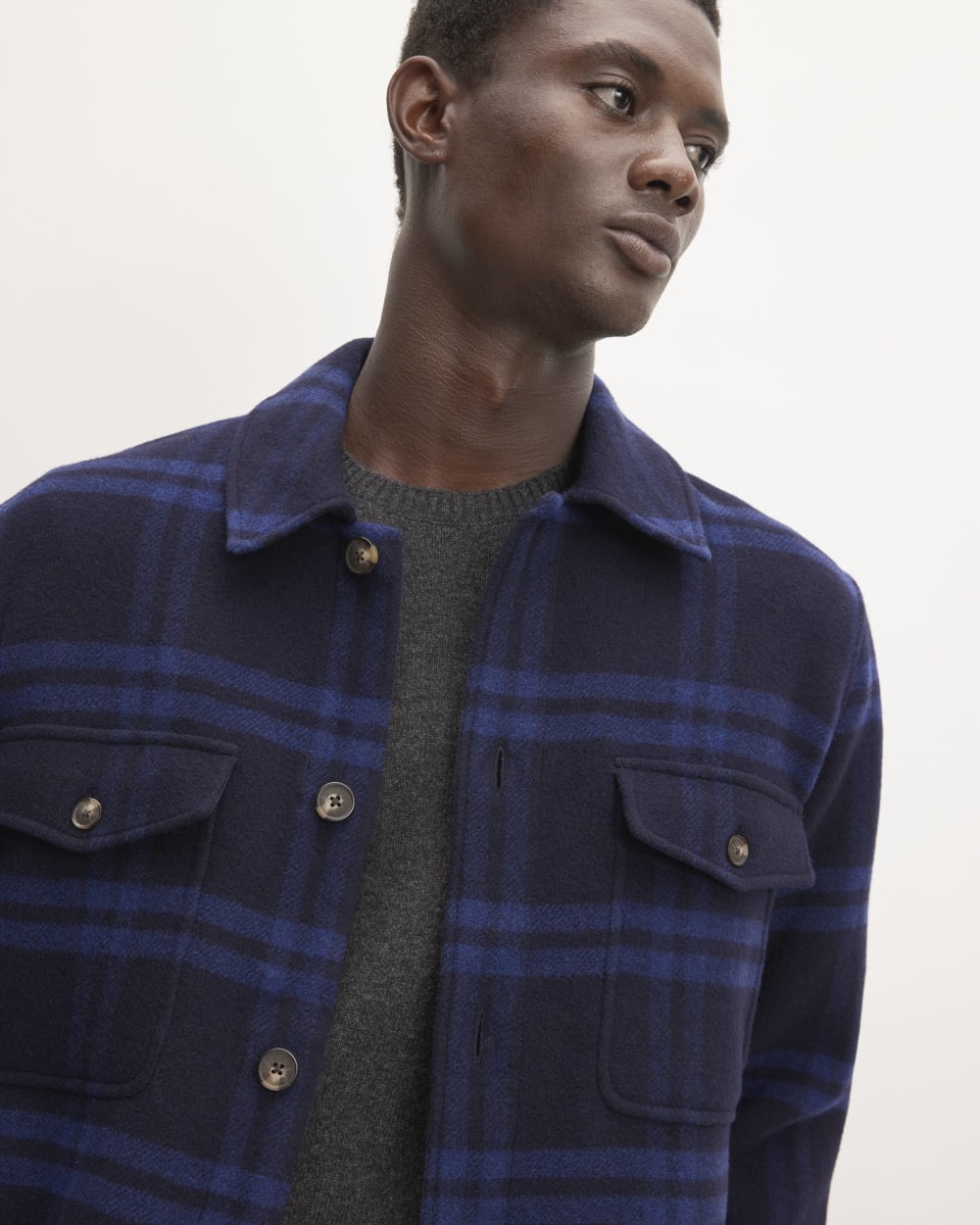 The ReWool® Oversized Shirt Jacket | Blue / Navy - Image 4
