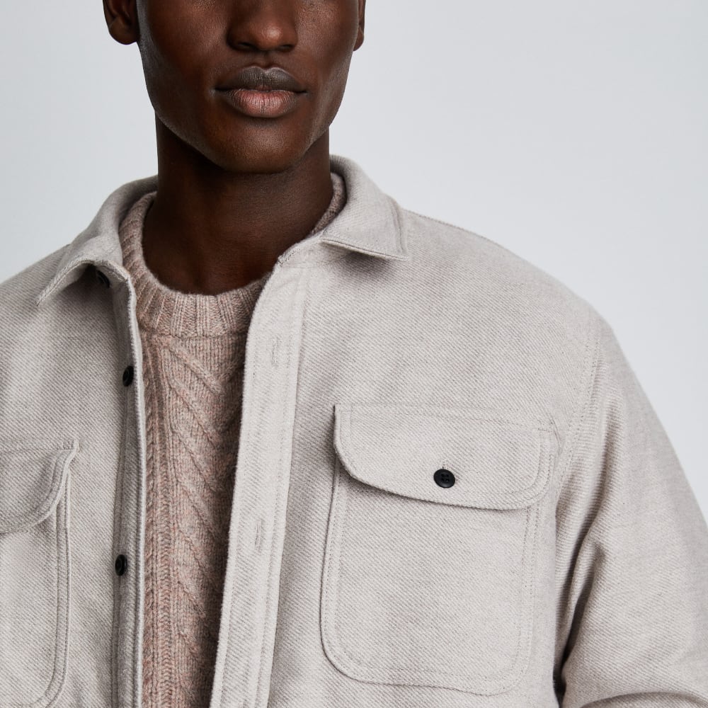 The ReNew Fleece-Lined Heavyweight Overshirt | Heathered Burnt Sugar - Image 6