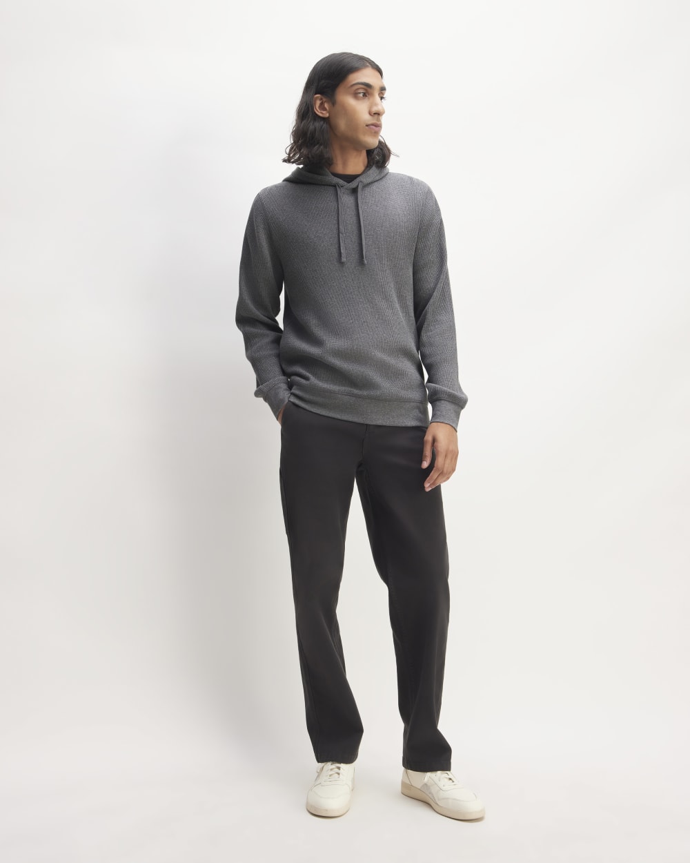 The Waffle-Knit Hoodie | Heathered Charcoal - Image 3