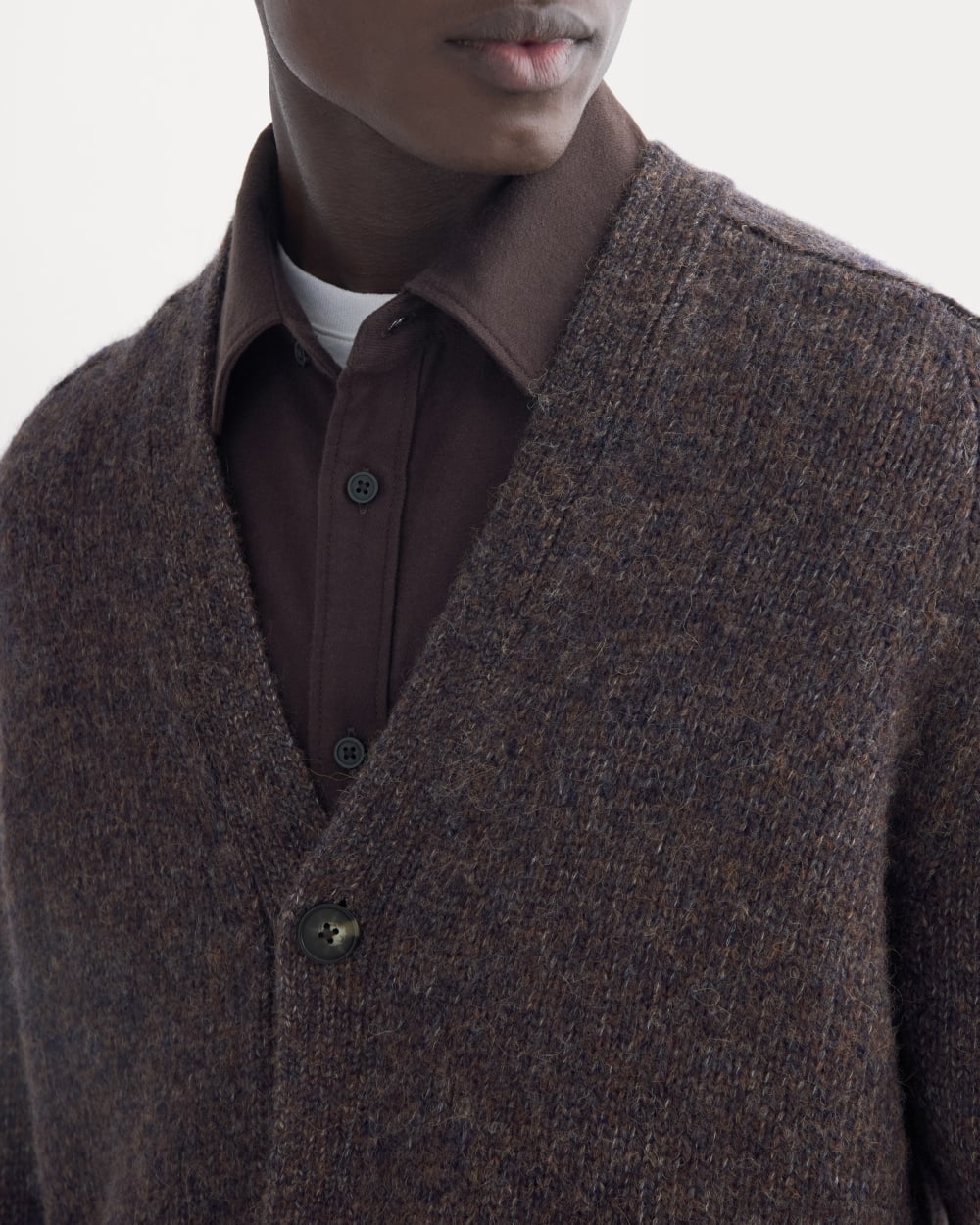 The Cloud Relaxed Cardigan | Heathered Burgundy - Image 4