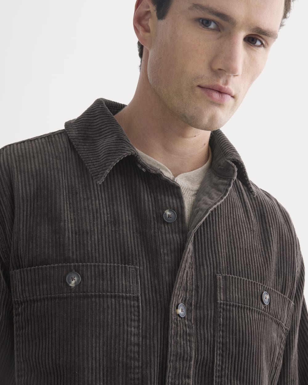 Wide Wale Corduroy Shirt | Dark Chocolate - Image 4
