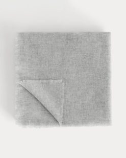 Alternative view of The Feather Cashmere Bandana | Heathered Grey