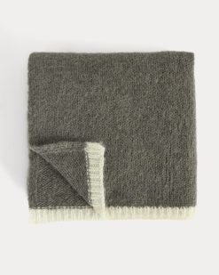Alternative view of Plush Alpaca Scarf | Mid Grey Heather/ Bone