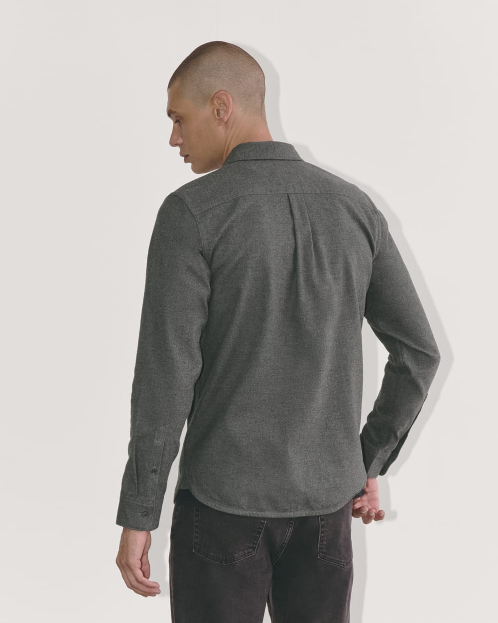 The Brushed Flannel Shirt | Heathered Graphite - Image 4