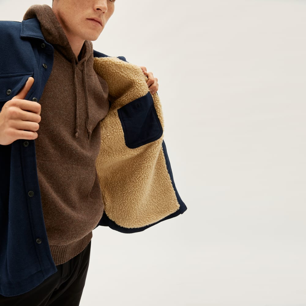 The ReNew Fleece-Lined Heavyweight Overshirt | Deep Navy - Image 3
