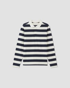 Alternative view of The Premium-Weight Rugby Shirt |  Navy / Bone
