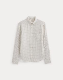 Alternative view of The Classic Shirt in Linen | Bone Plaid