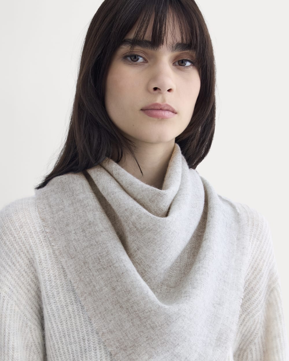 The Feather Cashmere Bandana | Heathered Grey - Image 3