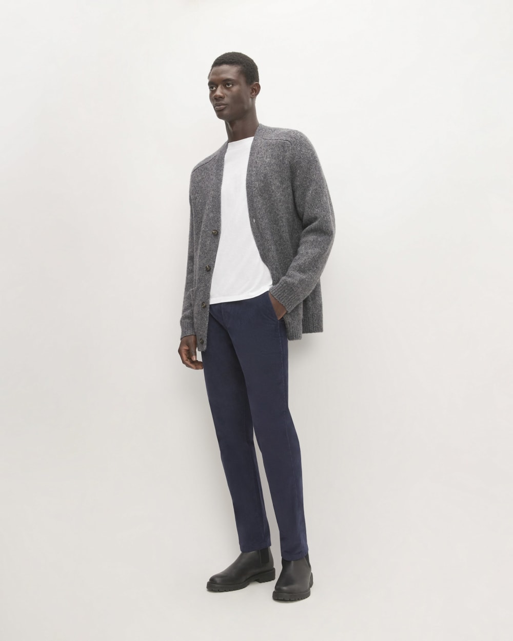 The Cloud Relaxed Cardigan | Heathered Dark Charcoal - Image 3