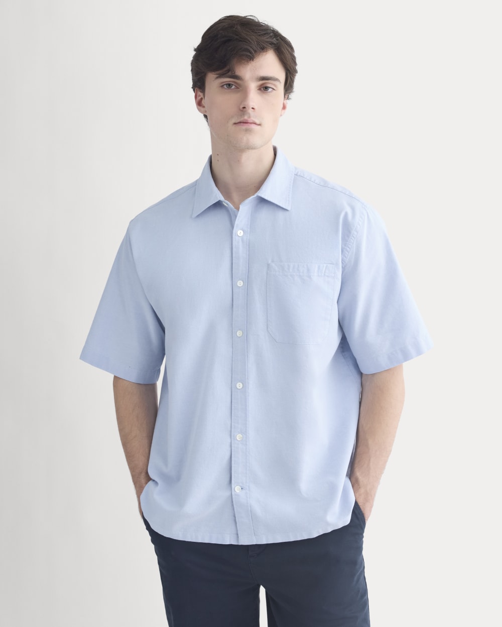 Lightweight Short-Sleeve Oxford | Light Blue