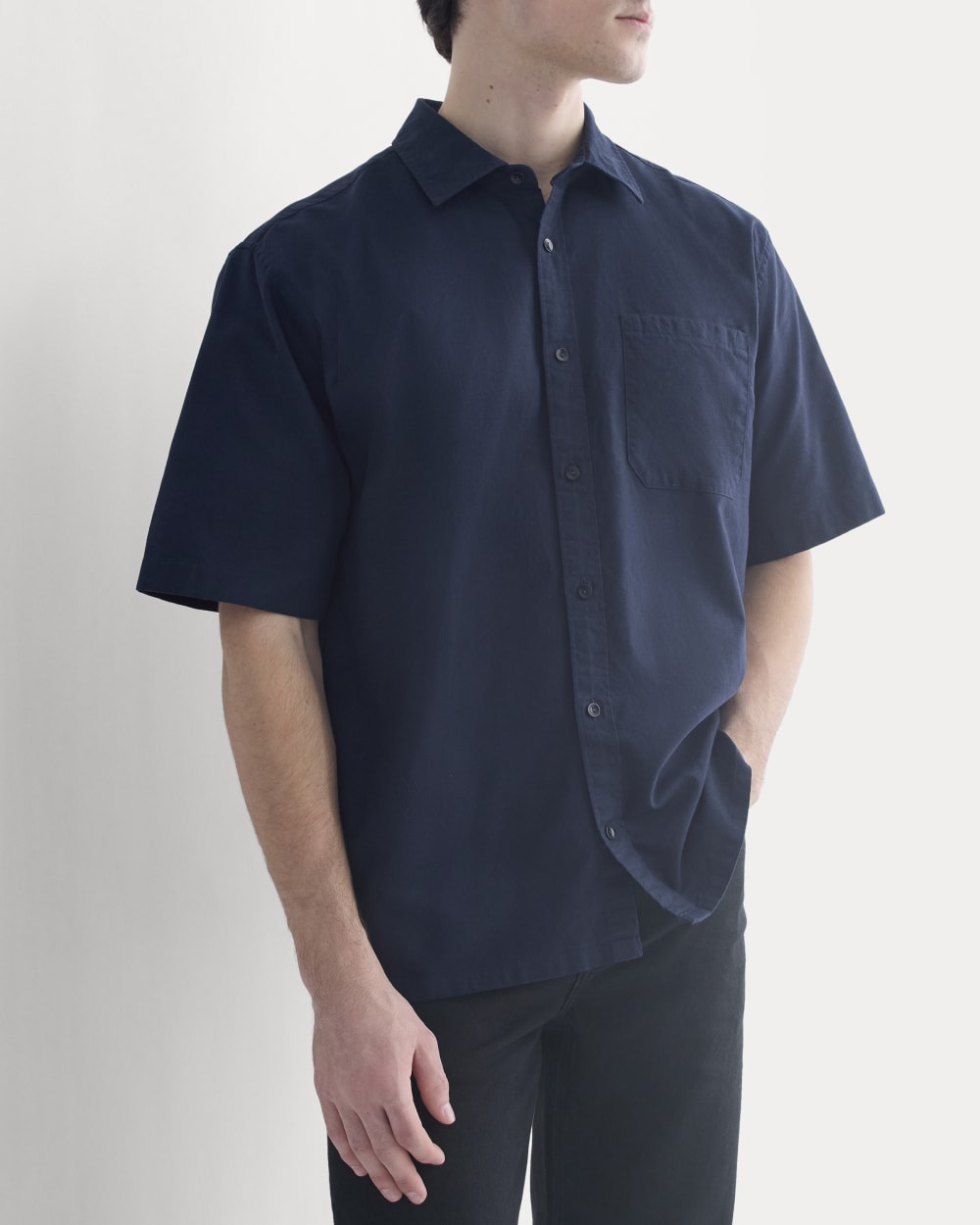 Lightweight Short-Sleeve Oxford | Navy - Image 4