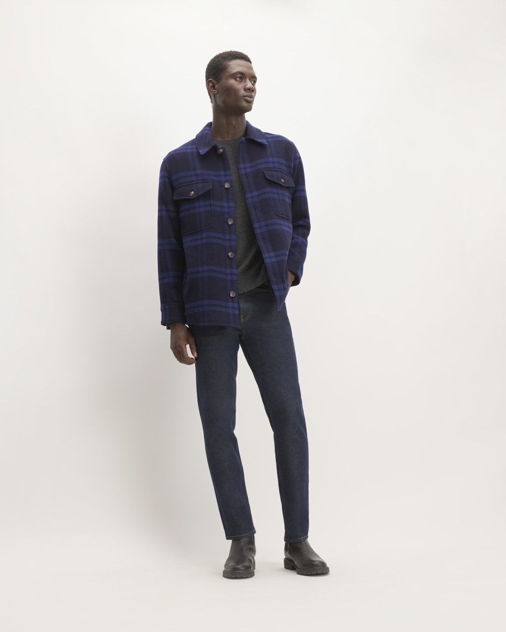The ReWool® Oversized Shirt Jacket | Blue / Navy - Image 3
