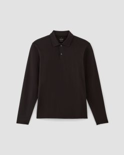 Alternative view of The Premium Weight Long-Sleeve Polo | Black