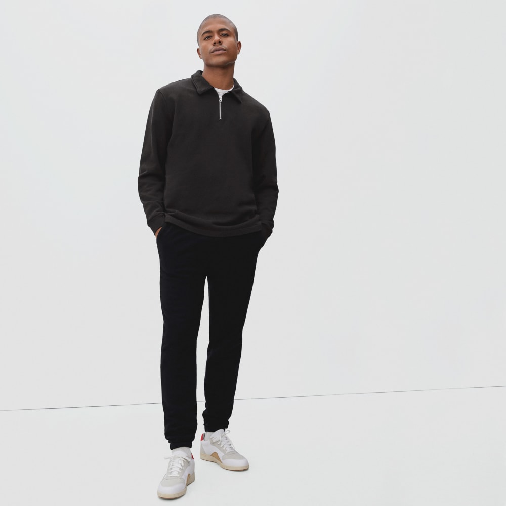 The Track Quarter-Zip Sweatshirt | Black - Image 3