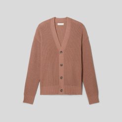 Alternative view of The No-Sweat Ribbed Cardigan | Carob Brown