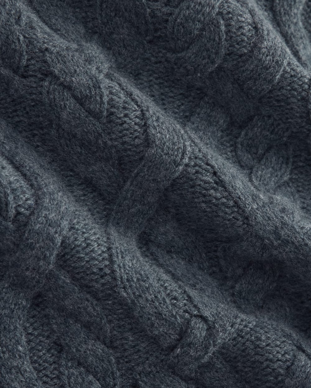 Cable Knit Crew in Luxe Merino | Heather Midnight Navy - Image 6