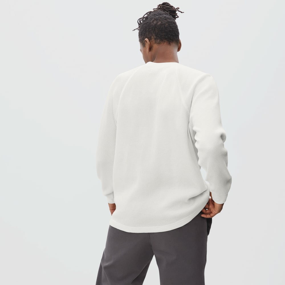 The Waffle Long-Sleeve Henley Tee | Off-White - Image 3