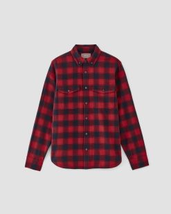 Alternative view of The Brushed Flannel Shirt | Haute Red / Bellwether Blue
