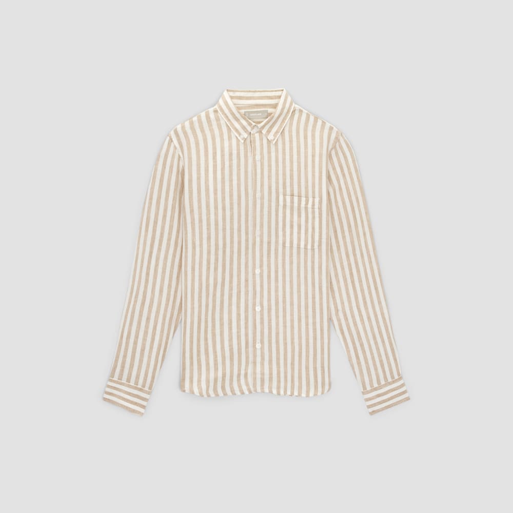 The Classic Shirt in Linen | Bone / Caramel - Image 2