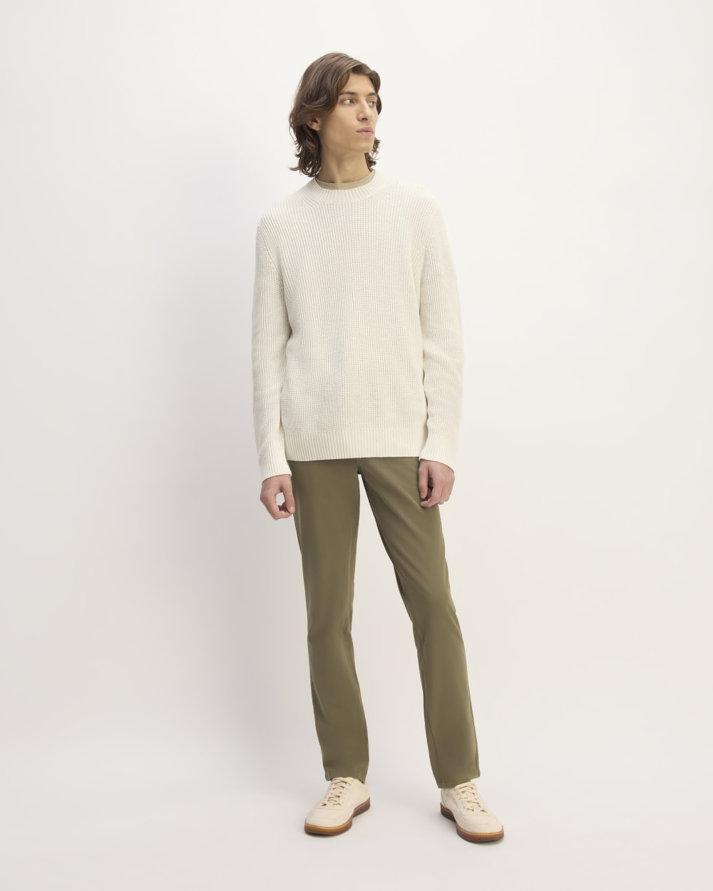 The No-Sweat Ribbed Crew | Heathered Canvas - Image 3