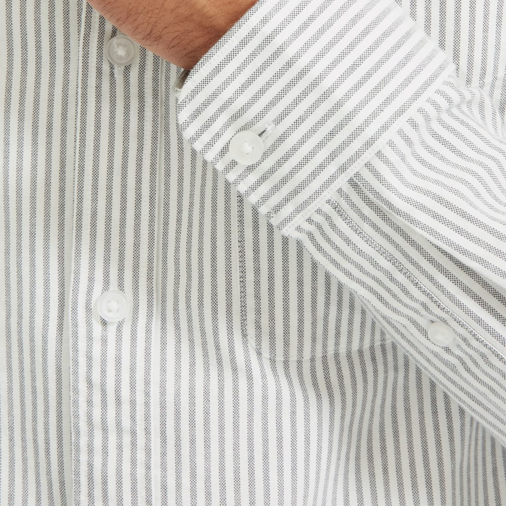 The Standard Fit Japanese Oxford Shirt | Uniform | White / Black Stripe | Tall - Image 4