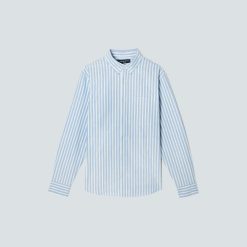 Alternative view of The Standard Fit Japanese Oxford Shirt | Uniform | Lapis Blue / Bright Jade / Optic White | Standard