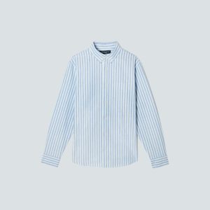 Alternative view of The Standard Fit Japanese Oxford Shirt | Uniform | Lapis Blue / Bright Jade / Optic White | Standard