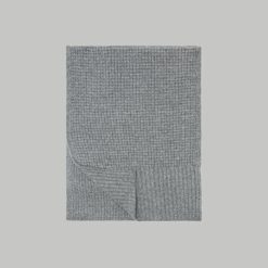 Alternative view of The Felted Merino Waffle-Knit Scarf | Mid Heathered Grey
