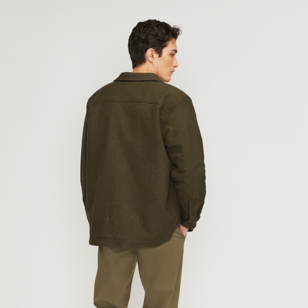 The ReNew Fleece-Lined Heavyweight Overshirt | Heathered Green - Image 3