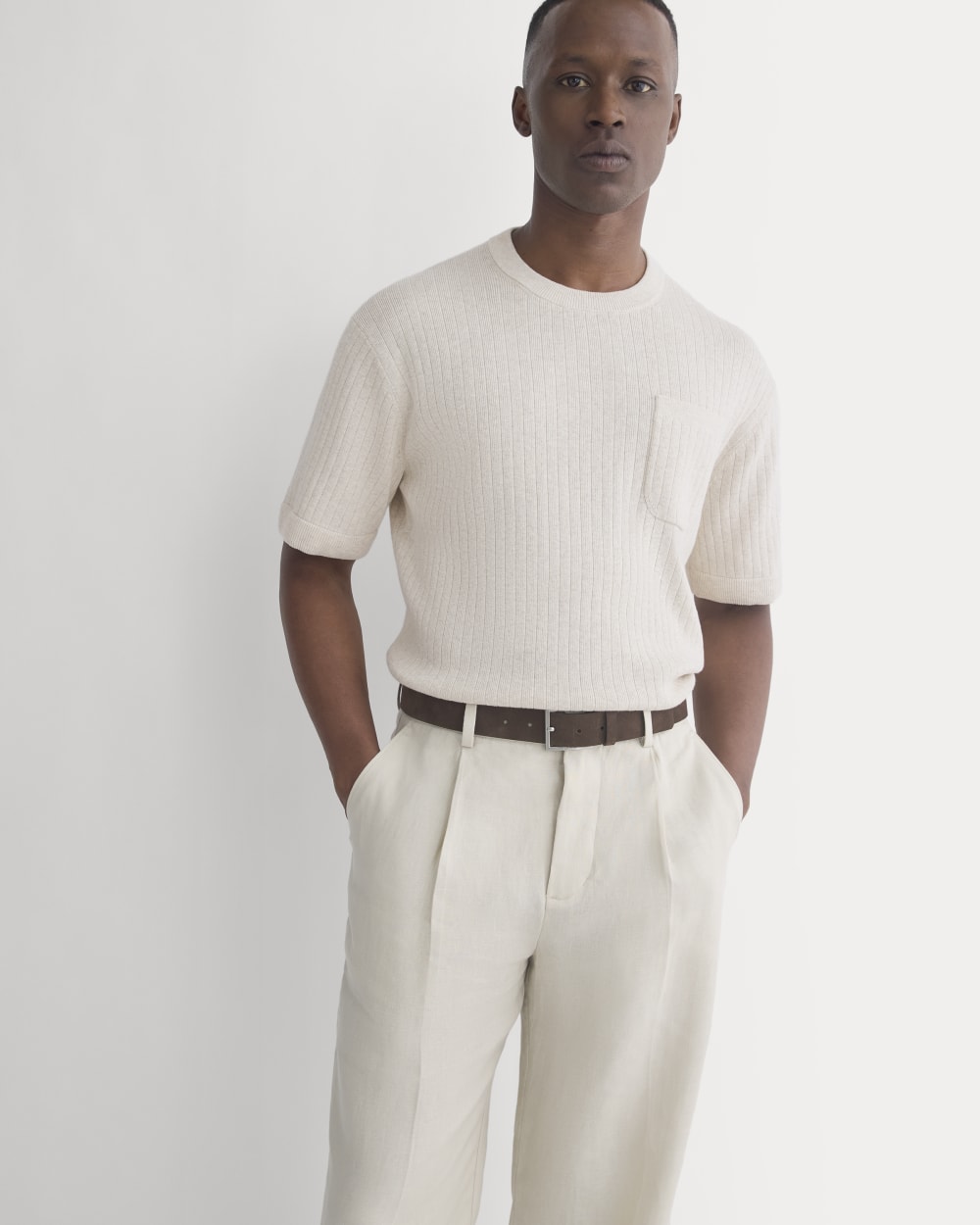 Soyeux Linen Pleated Trouser | Peyote - Image 4